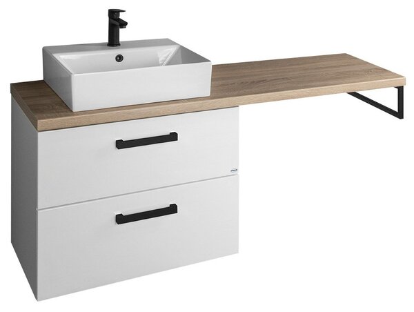 Aqualine Aqualine, VEGA Fürdőszobabútor garnitúra, szélesség 125 cm, fehér/tölgy platina, VG064-03