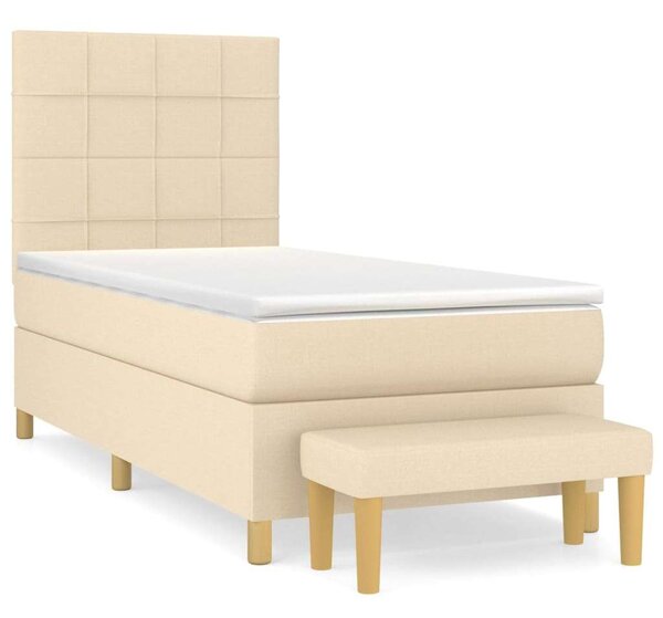 VidaXL Krémszínű Ágy Matraccal - 90x200 cm