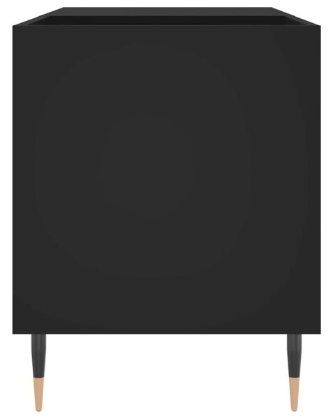 Fekete szerelt fa hanglemezszekrény 85x38x48 cm