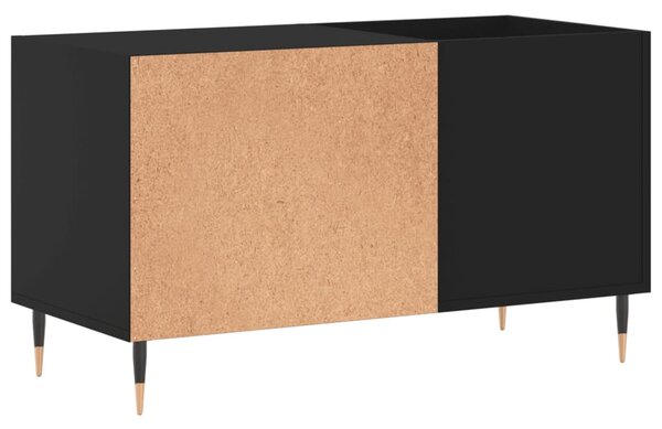 Fekete szerelt fa hanglemezszekrény 85x38x48 cm