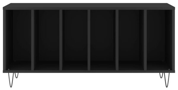 Fekete szerelt fa hanglemezszekrény 100 x 38 x 48 cm