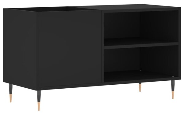 Fekete szerelt fa hanglemezszekrény 85x38x48 cm