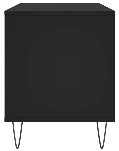 Fekete szerelt fa hanglemezszekrény 100 x 38 x 48 cm