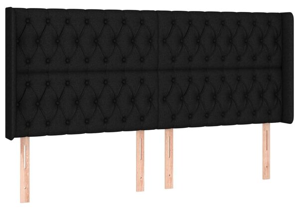 VidaXL LED-es Ágy - Fekete Szövet - 200x200 cm