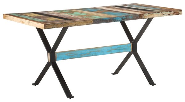 Tömör újrahasznosított fa étkezőasztal 160 x 80 x 76 cm