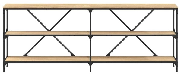 VidaXL sonoma-tölgyszínű szerelt fa és vas konzolasztal 200x30x75 cm