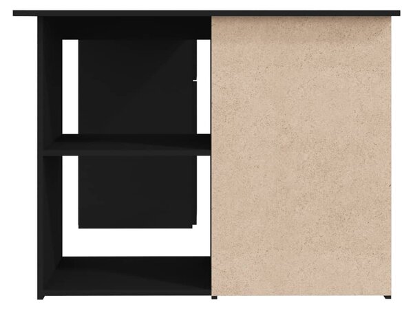 Fekete szerelt fa sarok íróasztal 145 x 100 x 76 cm