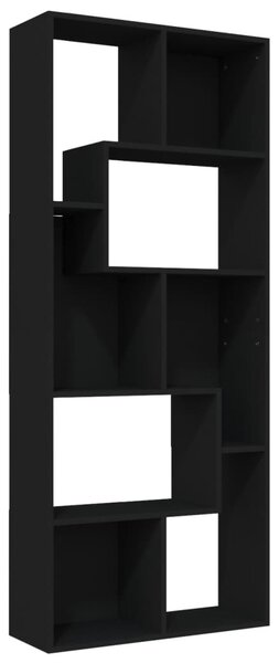 Fekete szerelt fa könyvszekrény 67 x 24 x 161 cm