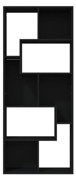 Fekete szerelt fa könyvszekrény 67 x 24 x 161 cm