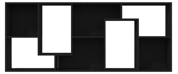 Fekete szerelt fa könyvszekrény 67 x 24 x 161 cm
