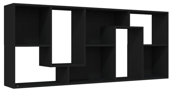 Fekete szerelt fa könyvszekrény 67 x 24 x 161 cm
