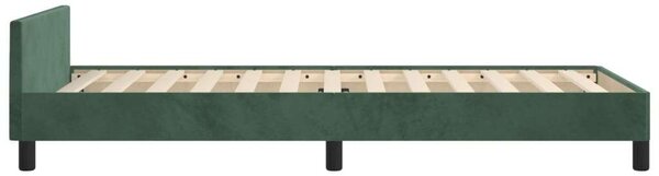 VidaXL sötétzöld bársony ágykeret fejtámlával 90x190 cm