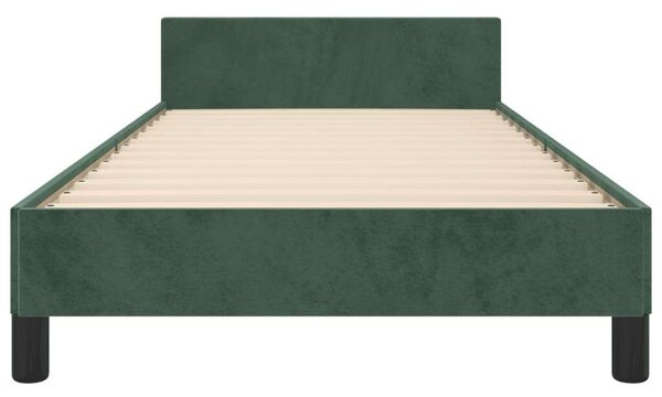 VidaXL sötétzöld bársony ágykeret fejtámlával 80 x 200 cm