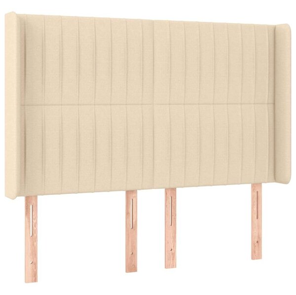 VidaXL krémszínű szövet rugós és LED-es ágy matraccal 140x190cm
