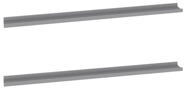 2 db szürke fali polc 115 x 9 x 3 cm
