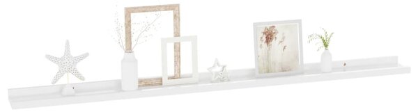2 db magasfényű fehér fali polc 115 x 9 x 3 cm