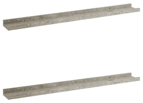 2 db betonszürke fali polc 80 x 9 x 3 cm