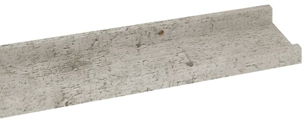 4 db betonszürke fali polc 115 x 9 x 3 cm