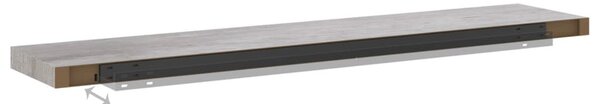 Betonszürke MDF lebegő fali polc 120 x 23,5 x 3,8 cm