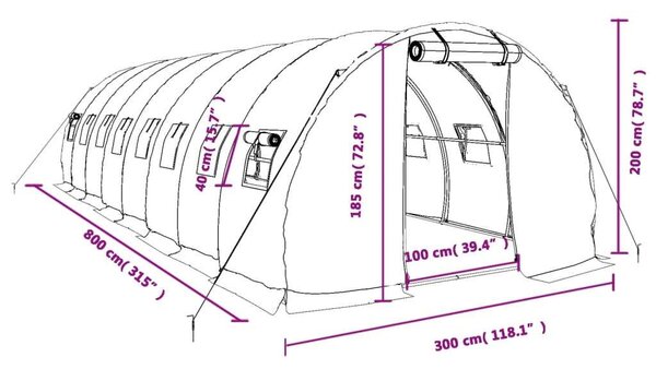 GardenLine Üvegház - Acélvázas - 24m²