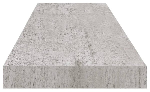 2 db betonszürke MDF lebegő fali polc 90 x 23,5 x 3,8 cm
