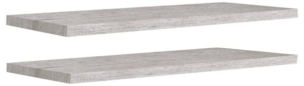 2 db betonszürke MDF lebegő fali polc 90 x 23,5 x 3,8 cm