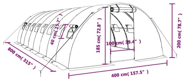 GardenLine Melegház - Acélvázas - 32 m²