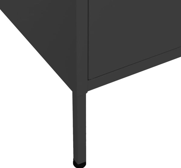 Fekete acél tárolószekrény 80 x 35 x 101,5 cm