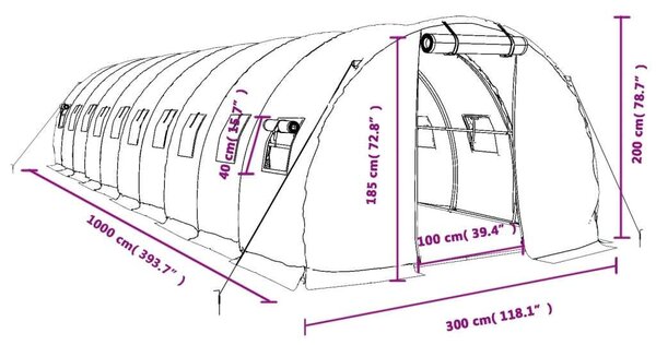 GardenLine - Melegház - Acélváz - 30m²