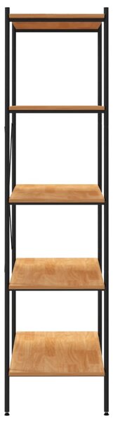 5 szintes polcrendszer fekete és tölgy 80x40x163 cm