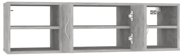 Betonszürke szerelt fa fali polc 102 x 30 x 29 cm