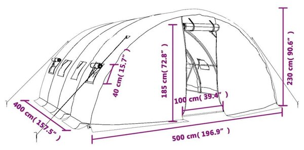 Acélvázas Melegház - 20 m² - Zöld