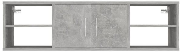Betonszürke szerelt fa fali polc 102 x 30 x 29 cm