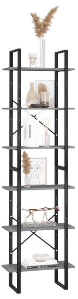 Szürke tömör fenyőfa tárolópolc 60 x 30 x 210 cm