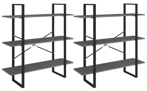 Szürke tömör fenyőfa magasszekrény 100 x 30 x 210 cm