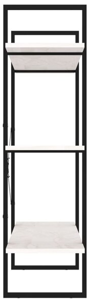 Háromszintes fehér tömör fenyőfa könyvszekrény 100x30x105 cm