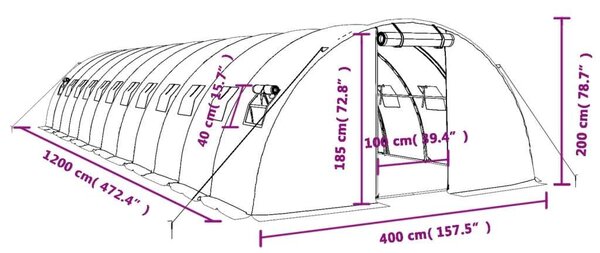 Nagy Melegház - Acélvázas - 48 m²