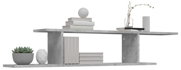 Betonszürke szerelt fa falra szerelhető TV-polc 125x18x23 cm
