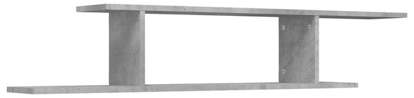 Betonszürke szerelt fa falra szerelhető TV-polc 125x18x23 cm