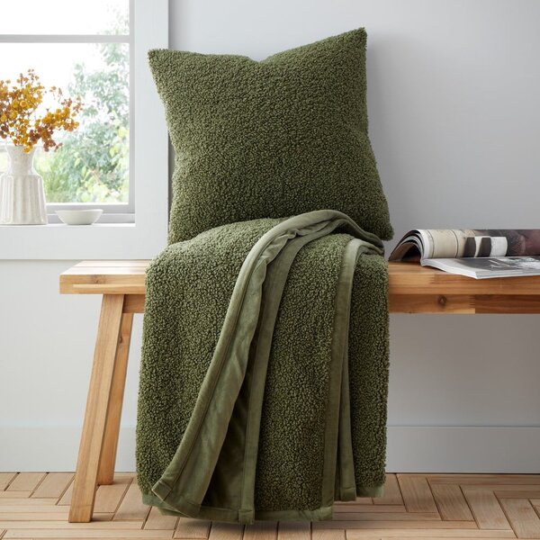 Zöld mikroplüss takaró 130x170 cm Velvet Boucle – Catherine Lansfield