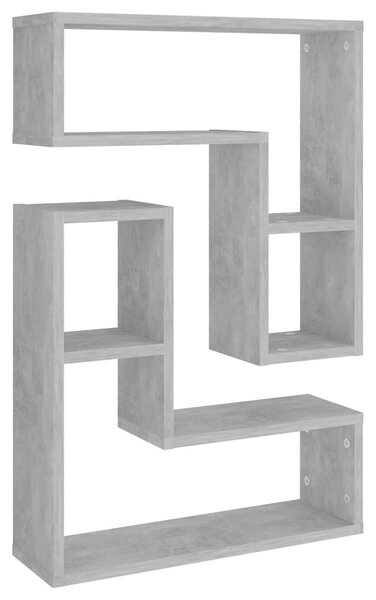 2 db betonszürke szerelt fa fali polc 50 x 15 x 50 cm