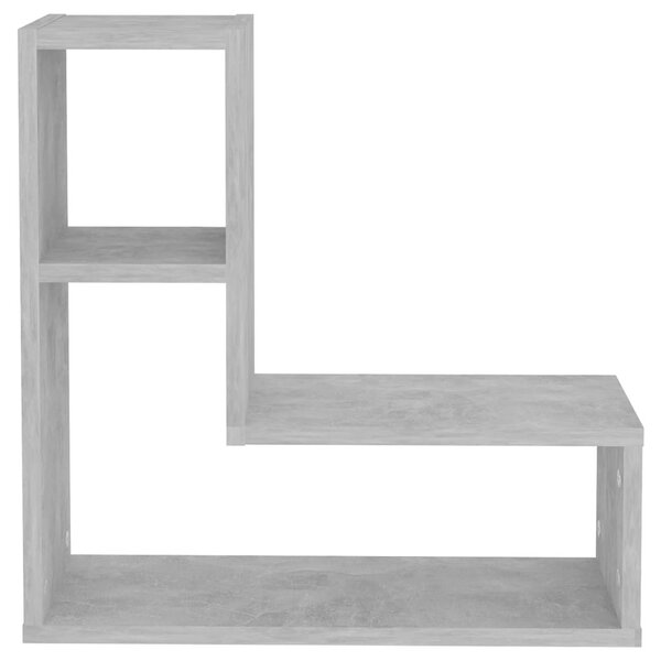 2 db betonszürke szerelt fa fali polc 50 x 15 x 50 cm