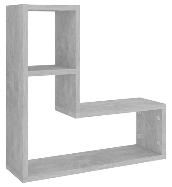 2 db betonszürke szerelt fa fali polc 50 x 15 x 50 cm