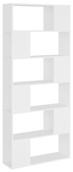 Fehér szerelt fa térelválasztó könyvszekrény 80 x 24 x 186 cm