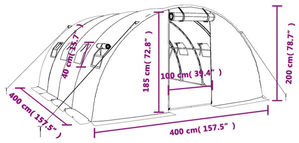 GardenLine - Melegház - Acélvázas - 4x4x2m