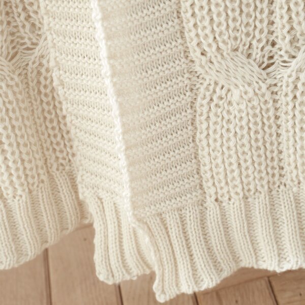 Fehéresbézs kötött takaró 130x170 cm Chunky Marl Knit – Catherine Lansfield