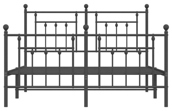 VAS-Ágykeret - Fém Ágy - 150x200 cm - Fekete