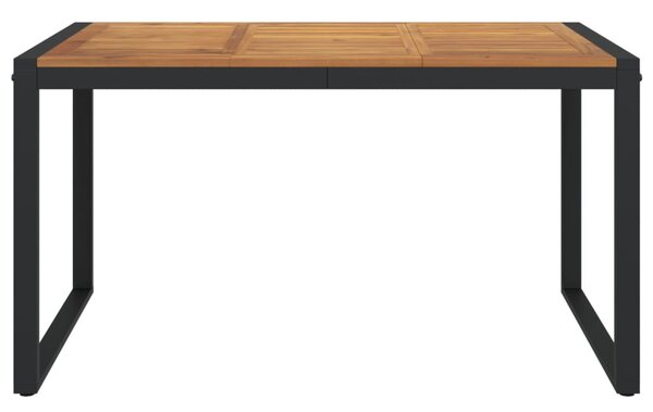 Tömör akácfa kerti asztal U-alakú lábakkal 140 x 80 x 75 cm