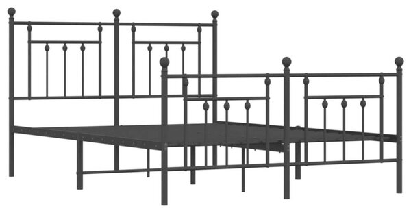 VAS-Ágykeret - Fém Ágy - 150x200 cm - Fekete