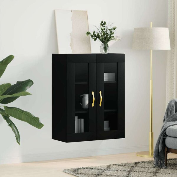 VIDAXL Falra Szerelhető Szekrény - Fekete - 69,5x34x90 cm